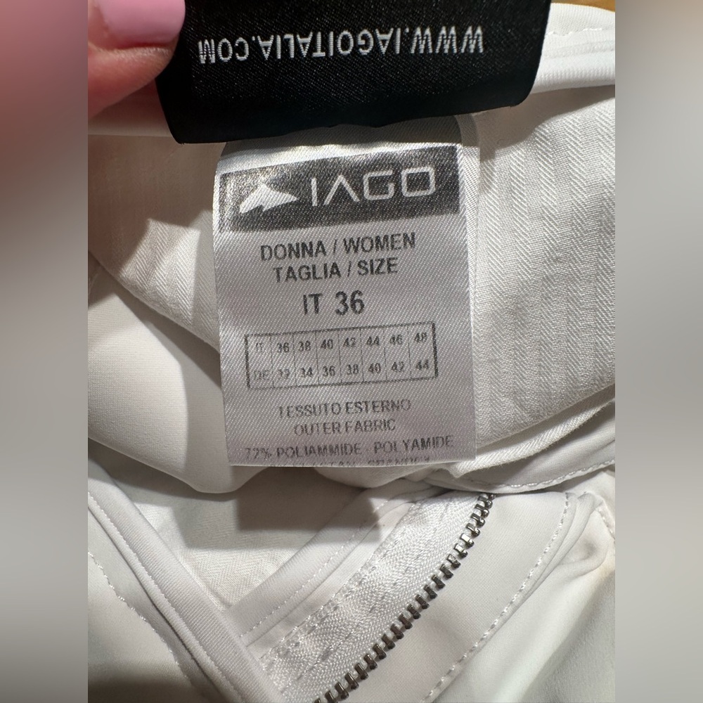 Iago Italia Equestrian Riding Show Breeches, White, Size 22, Great Condition! - Picture 15 of 16